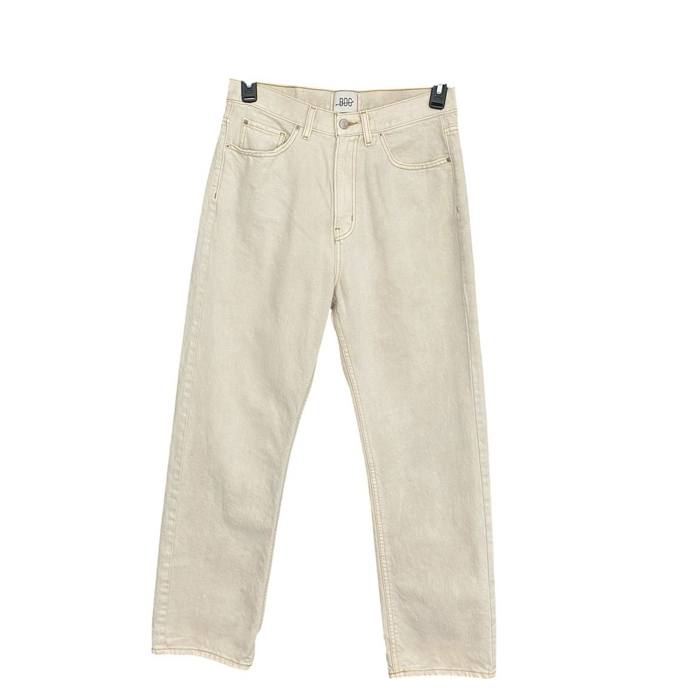 BDG Cowboy High Rise Straight Leg Distressed Jeans Women's Sz 30 Cream Beige